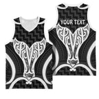 Aotearoa Atua Tangaroa Personalised Basketball Jersey God Of The Sea Maori Whale Tail Black