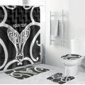 Aotearoa Atua Tangaroa Personalised Bathroom Set God Of The Sea Maori Whale Tail Black
