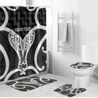 Aotearoa Atua Tangaroa Personalised Bathroom Set God Of The Sea Maori Whale Tail Black