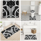 Aotearoa Atua Tangaroa Personalised Bathroom Set God Of The Sea Maori Whale Tail Black