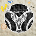 Aotearoa Atua Tangaroa Personalised Beach Blanket God Of The Sea Maori Whale Tail Black