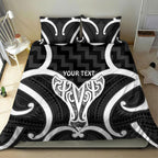 Aotearoa Atua Tangaroa Personalised Bedding Set God Of The Sea Maori Whale Tail Black