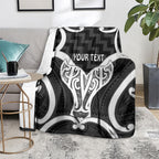 Aotearoa Atua Tangaroa Personalised Blanket God Of The Sea Maori Whale Tail Black