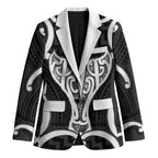 Aotearoa Atua Tangaroa Personalised Blazer God Of The Sea Maori Whale Tail Black