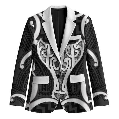 Aotearoa Atua Tangaroa Personalised Blazer God Of The Sea Maori Whale Tail Black