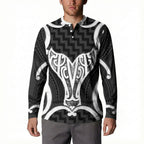 Aotearoa Atua Tangaroa Personalised Button Sweatshirt God Of The Sea Maori Whale Tail Black