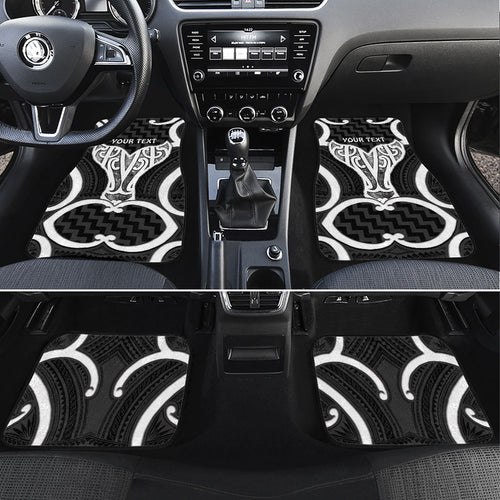 Aotearoa Atua Tangaroa Personalised Car Mats God Of The Sea Maori Whale Tail Black