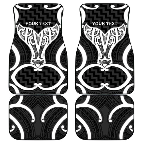 Aotearoa Atua Tangaroa Personalised Car Mats God Of The Sea Maori Whale Tail Black