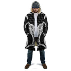 Aotearoa Atua Tangaroa Personalised Cloak God Of The Sea Maori Whale Tail Black
