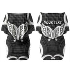 Aotearoa Atua Tangaroa Personalised Couples Matching Off Shoulder Short Dress and Long Sleeve Button Shirt God Of The Sea Maori Whale Tail Black