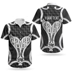 Aotearoa Atua Tangaroa Personalised Couples Matching Tank Maxi Dress and Hawaiian Shirt God Of The Sea Maori Whale Tail Black