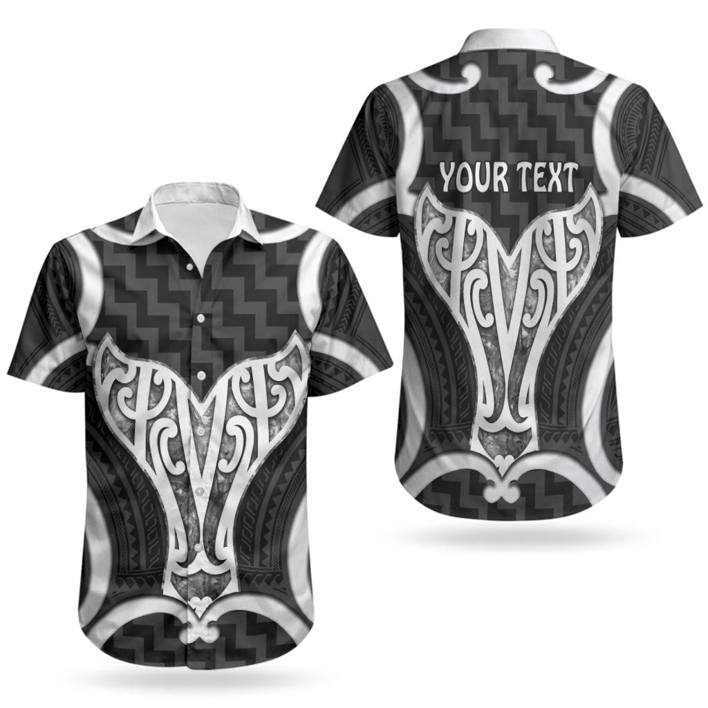 Aotearoa Atua Tangaroa Personalised Couples Matching Tank Maxi Dress and Hawaiian Shirt God Of The Sea Maori Whale Tail Black
