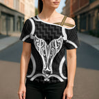 Aotearoa Atua Tangaroa Personalised Cross Shoulder Shirt God Of The Sea Maori Whale Tail Black