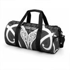 Aotearoa Atua Tangaroa Personalised Duffle Bag God Of The Sea Maori Whale Tail Black