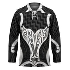 Aotearoa Atua Tangaroa Personalised Hockey Jersey God Of The Sea Maori Whale Tail Black