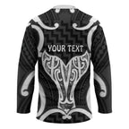 Aotearoa Atua Tangaroa Personalised Hockey Jersey God Of The Sea Maori Whale Tail Black