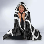 Aotearoa Atua Tangaroa Personalised Hooded Blanket God Of The Sea Maori Whale Tail Black