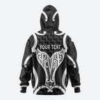 Aotearoa Atua Tangaroa Personalised Hoodie God Of The Sea Maori Whale Tail Black