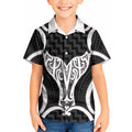 Aotearoa Atua Tangaroa Personalised Kid Hawaiian Shirt God Of The Sea Maori Whale Tail Black