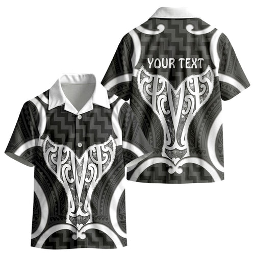 Aotearoa Atua Tangaroa Personalised Kid Hawaiian Shirt God Of The Sea Maori Whale Tail Black