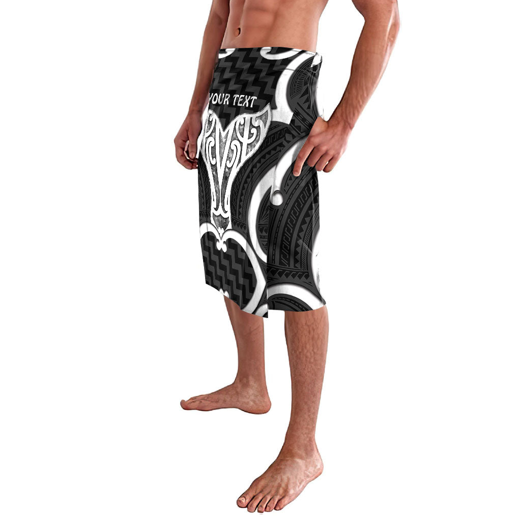 Aotearoa Atua Tangaroa Personalised Lavalava God Of The Sea Maori Whale Tail Black