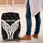 Aotearoa Atua Tangaroa Personalised Luggage Cover God Of The Sea Maori Whale Tail Black