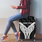 Aotearoa Atua Tangaroa Personalised Luggage Cover God Of The Sea Maori Whale Tail Black