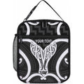 Aotearoa Atua Tangaroa Personalised Lunch Bag God Of The Sea Maori Whale Tail Black