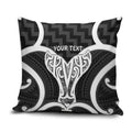 Aotearoa Atua Tangaroa Personalised Pillow Cover God Of The Sea Maori Whale Tail Black