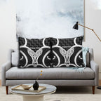 Aotearoa Atua Tangaroa Personalised Pillow Cover God Of The Sea Maori Whale Tail Black