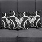 Aotearoa Atua Tangaroa Personalised Pillow Cover God Of The Sea Maori Whale Tail Black