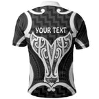Aotearoa Atua Tangaroa Personalised Polo Shirt God Of The Sea Maori Whale Tail Black