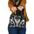 Aotearoa Atua Tangaroa Personalised Shoulder Handbag God Of The Sea Maori Whale Tail Black