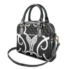 Aotearoa Atua Tangaroa Personalised Shoulder Handbag God Of The Sea Maori Whale Tail Black
