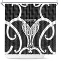 Aotearoa Atua Tangaroa Personalised Shower Curtain God Of The Sea Maori Whale Tail Black
