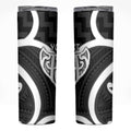 Aotearoa Atua Tangaroa Personalised Skinny Tumbler God Of The Sea Maori Whale Tail Black