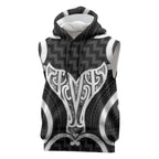 Aotearoa Atua Tangaroa Personalised Sleeveless Hoodie God Of The Sea Maori Whale Tail Black