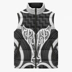 Aotearoa Atua Tangaroa Personalised Sleeveless Puffer Jacket God Of The Sea Maori Whale Tail Black