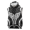 Aotearoa Atua Tangaroa Personalised Sleeveless Zip Hoodie God Of The Sea Maori Whale Tail Black