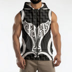 Aotearoa Atua Tangaroa Personalised Sleeveless Zip Hoodie God Of The Sea Maori Whale Tail Black