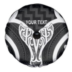 Aotearoa Atua Tangaroa Personalised Spare Tire Cover God Of The Sea Maori Whale Tail Black