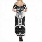 Aotearoa Atua Tangaroa Personalised Summer Maxi Dress God Of The Sea Maori Whale Tail Black