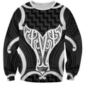 Aotearoa Atua Tangaroa Personalised Sweatshirt God Of The Sea Maori Whale Tail Black