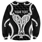 Aotearoa Atua Tangaroa Personalised Sweatshirt God Of The Sea Maori Whale Tail Black