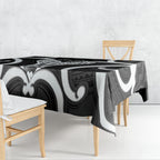 Aotearoa Atua Tangaroa Personalised Tablecloth God Of The Sea Maori Whale Tail Black