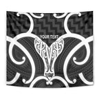 Aotearoa Atua Tangaroa Personalised Tapestry God Of The Sea Maori Whale Tail Black