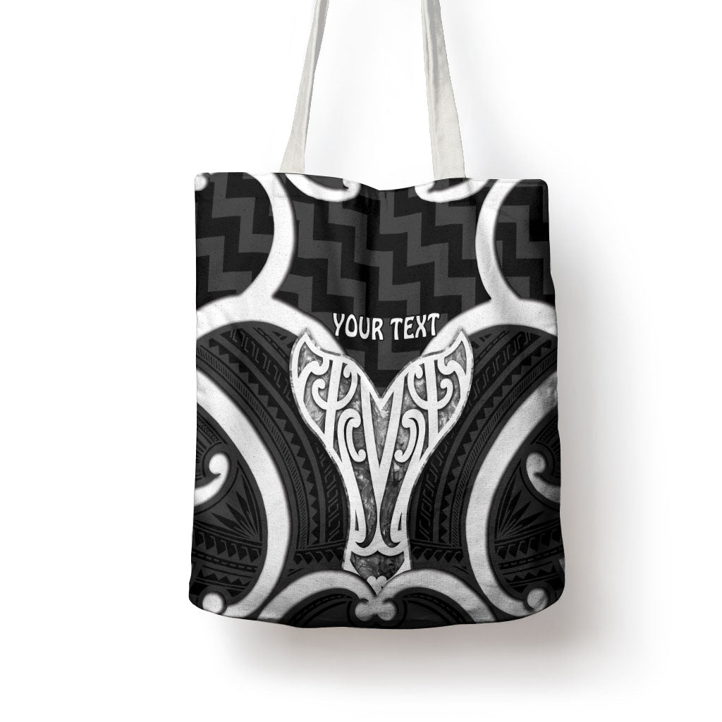 Aotearoa Atua Tangaroa Personalised Tote Bag God Of The Sea Maori Whale Tail Black