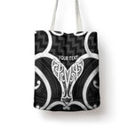 Aotearoa Atua Tangaroa Personalised Tote Bag God Of The Sea Maori Whale Tail Black