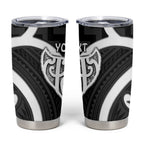 Aotearoa Atua Tangaroa Personalised Tumbler Cup God Of The Sea Maori Whale Tail Black