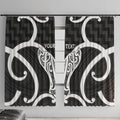 Aotearoa Atua Tangaroa Personalised Window Curtain God Of The Sea Maori Whale Tail Black